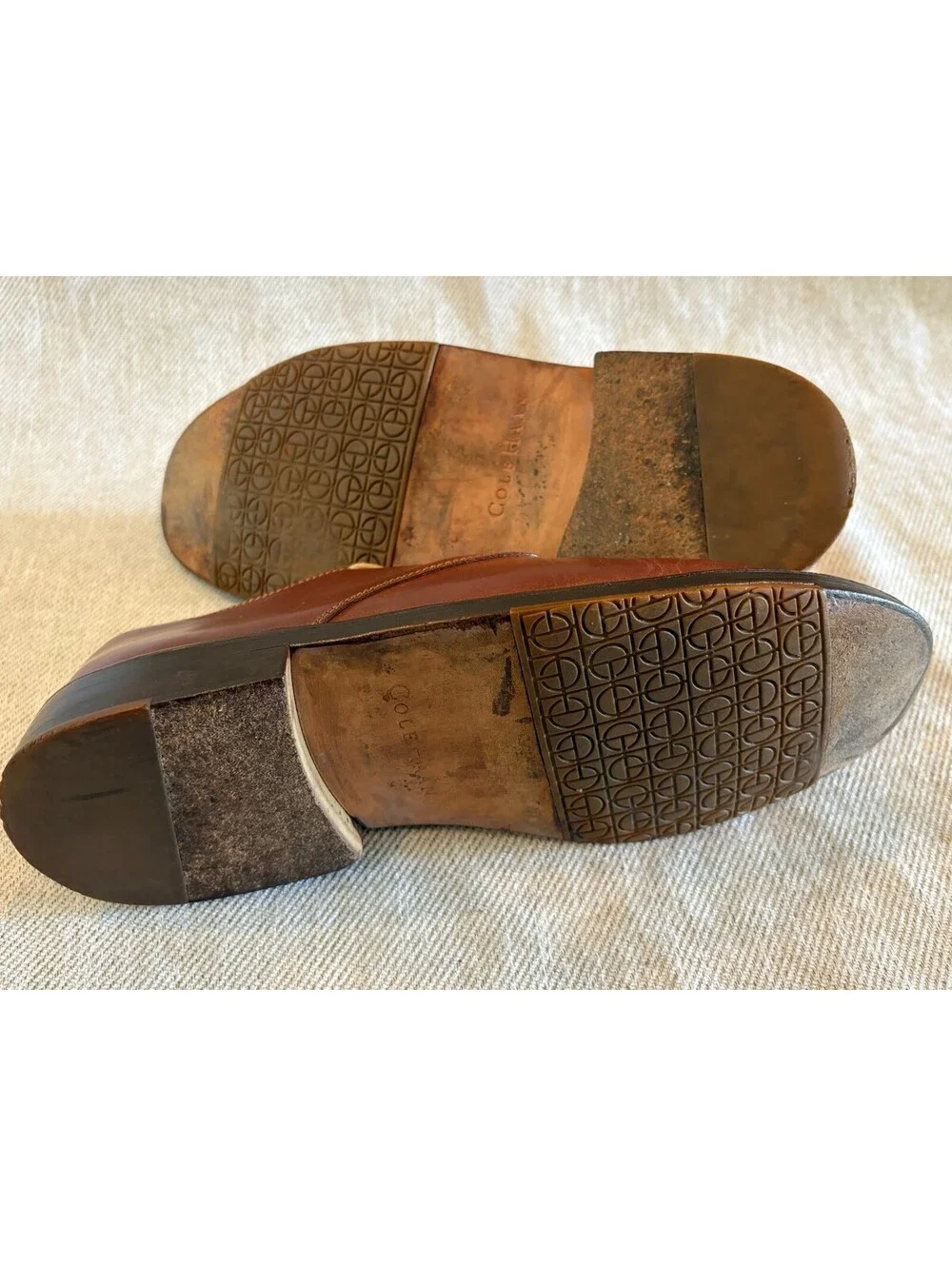 Cole Haan Country Cognac Brown Leather Plain Toe Derby Mens 10.5 M C02175